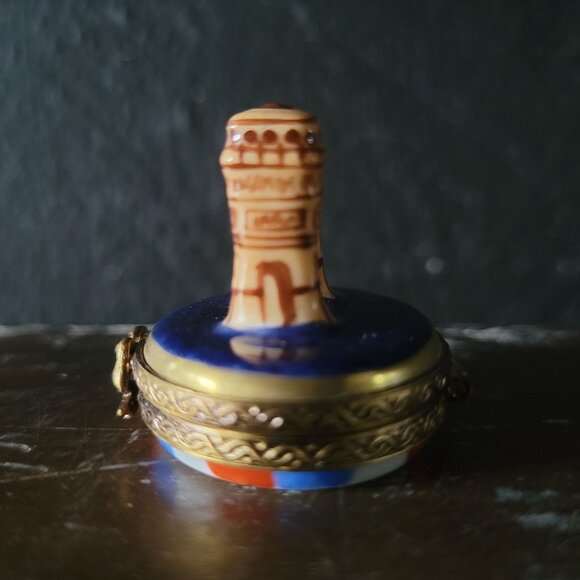 Vintage Limoges Trinket Box Paris Landmarks - Arc de Triomphe Peint Main 6/50 - Picture 2 of 7